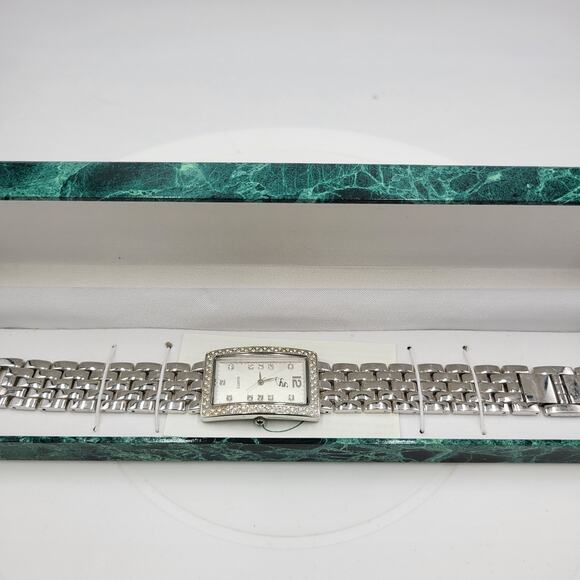 Suzanne Somers Watch Womens 9" Silver Stainless Steel Bracelet Quartz Movement - Picture 7 of 13